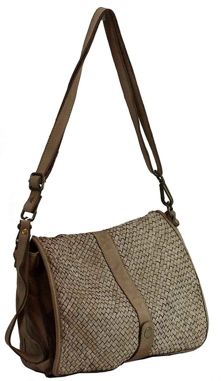 BZNA Bag Lola Beige Italy Designer Clutch Umhängetasche Damen Handtasche Schultertasche Tasche Leder Shopper Neu