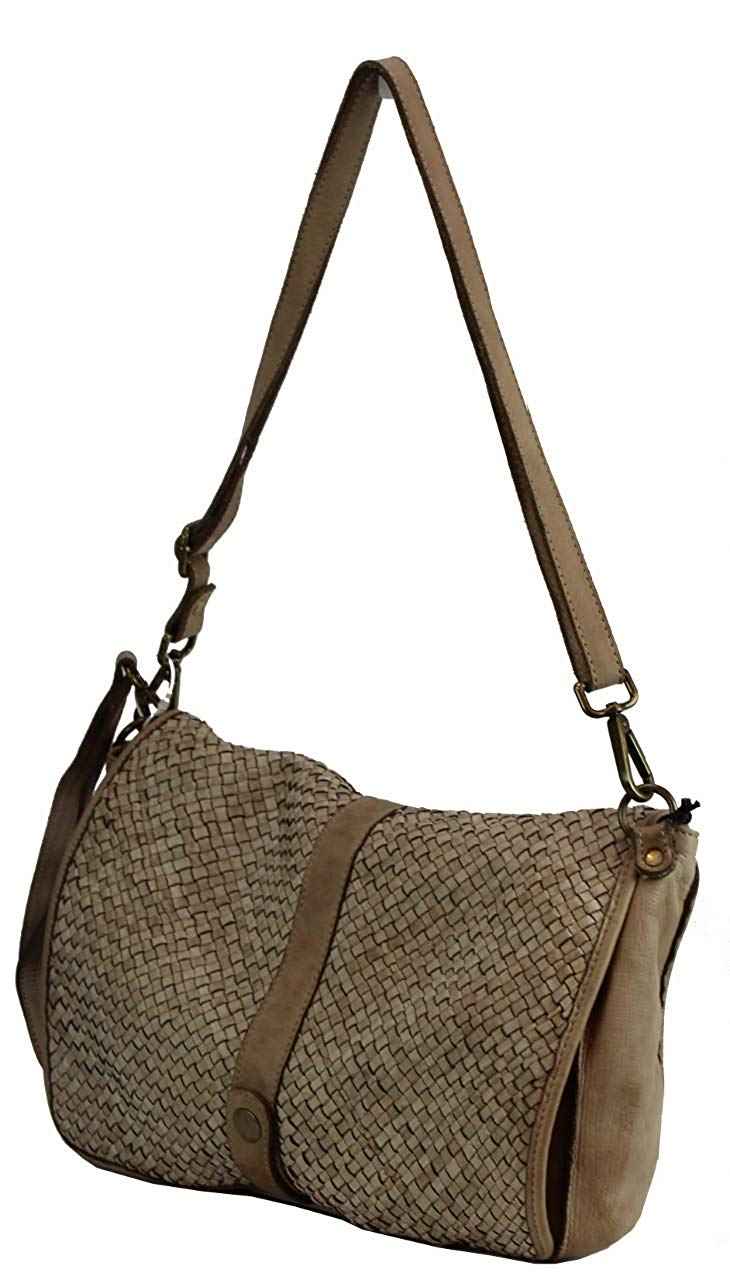 BZNA Bag Lola Beige Italy Designer Clutch Umhängetasche Damen Handtasche Schultertasche Tasche Leder Shopper Neu