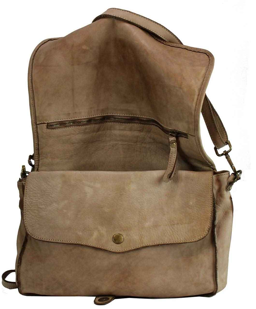 BZNA Bag Lola Beige Italy Designer Clutch Umhängetasche Damen Handtasche Schultertasche Tasche Leder Shopper Neu