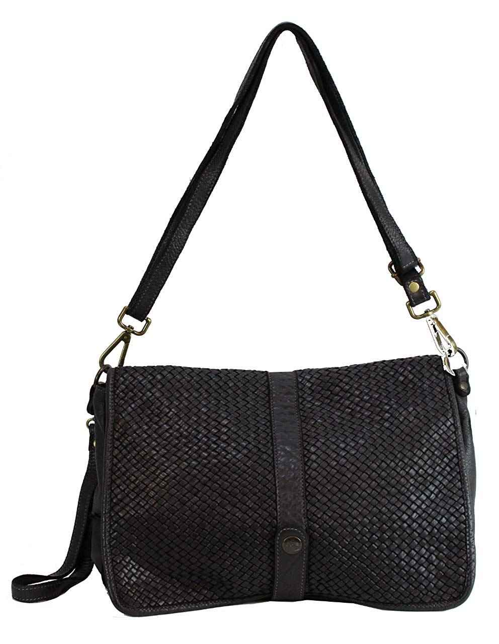 BZNA Bag Lola Schwarz nero Italy Designer Clutch Umhängetasche Damen Handtasche Schultertasche Tasche Leder Shopper Neu