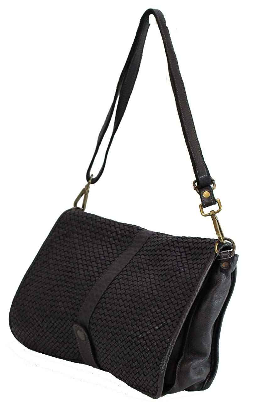 BZNA Bag Lola Schwarz nero Italy Designer Clutch Umhängetasche Damen Handtasche Schultertasche Tasche Leder Shopper Neu