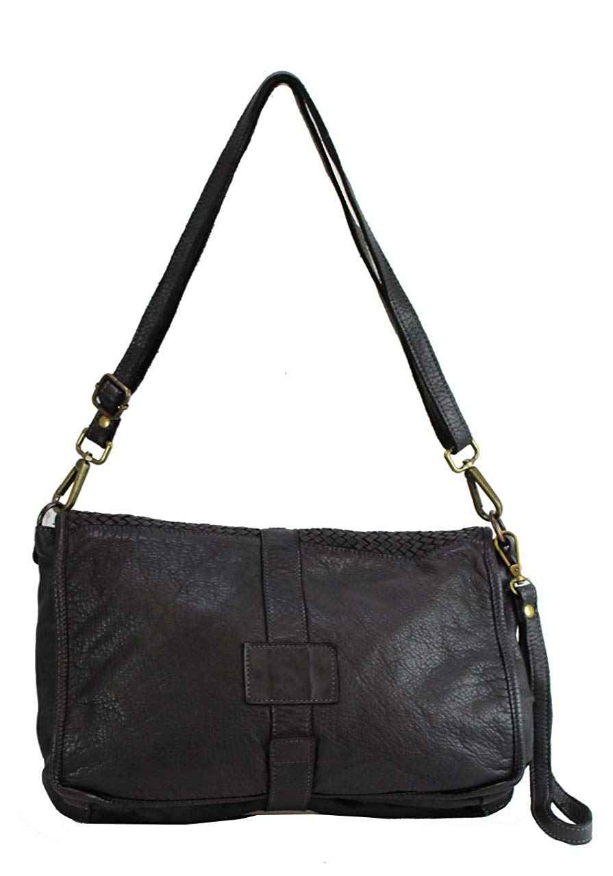 BZNA Bag Lola Schwarz nero Italy Designer Clutch Umhängetasche Damen Handtasche Schultertasche Tasche Leder Shopper Neu