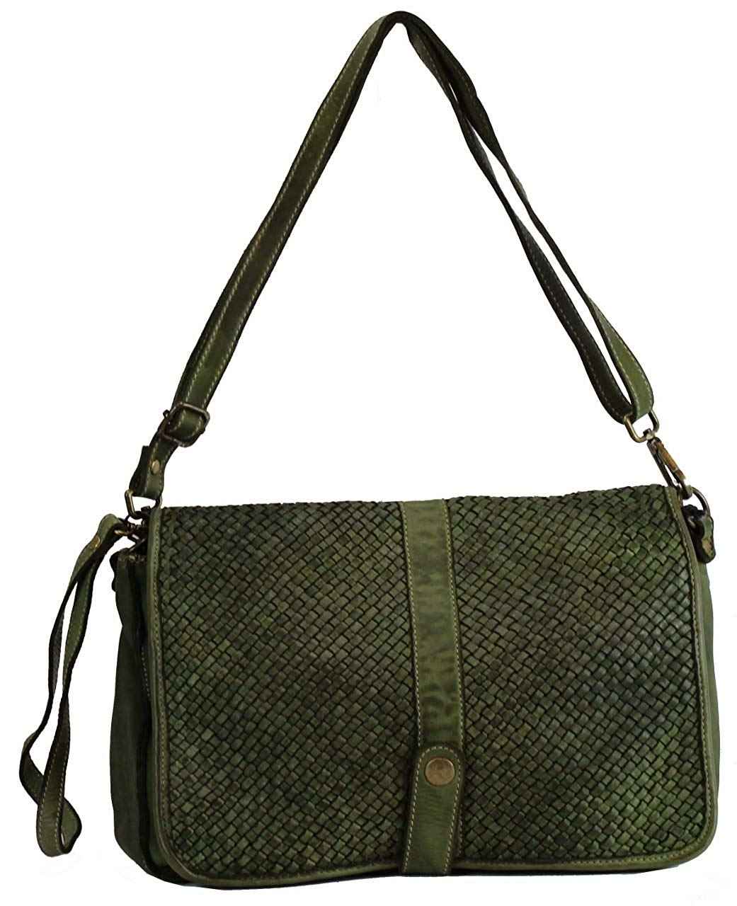 BZNA Bag Lola Verde Grün Italy Designer Clutch Umhängetasche Damen Handtasche Schultertasche Tasche Leder Shopper Neu