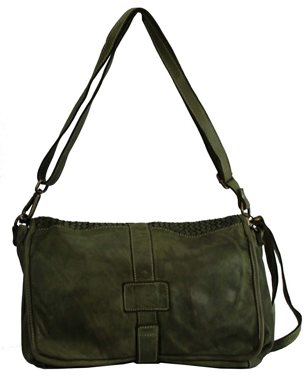 BZNA Bag Lola Verde Grün Italy Designer Clutch Umhängetasche Damen Handtasche Schultertasche Tasche Leder Shopper Neu - B Z N A