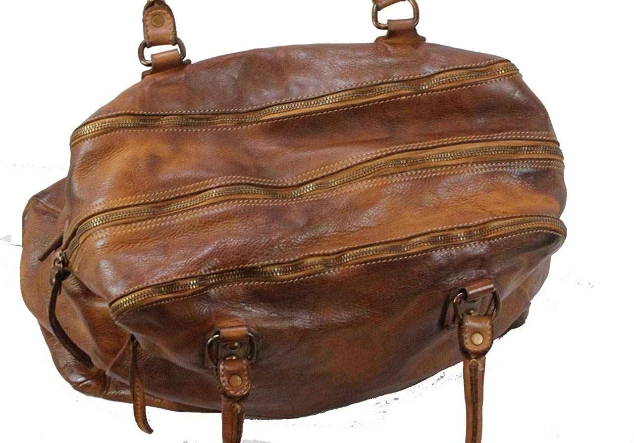 BZNA Bag Lue Cognac Italy Designer Messenger Damen Handtasche Schultertasche Tasche Leder Shopper Neu