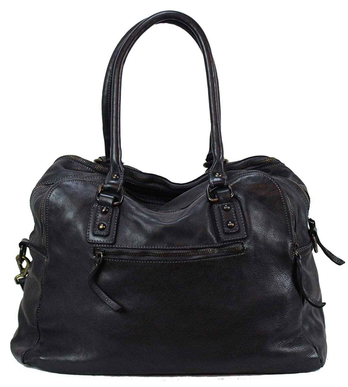 BZNA Bag Lue Schwarz Italy Designer Messenger Damen Handtasche Schultertasche Tasche Leder Shopper Neu