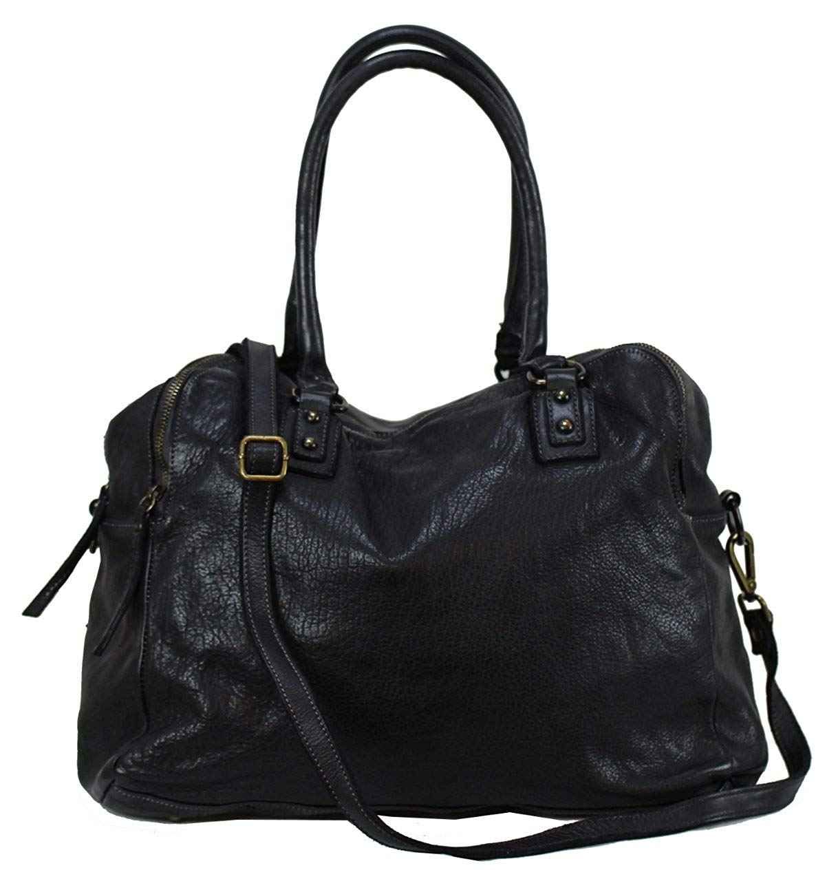 BZNA Bag Lue Schwarz Italy Designer Messenger Damen Handtasche Schultertasche Tasche Leder Shopper Neu