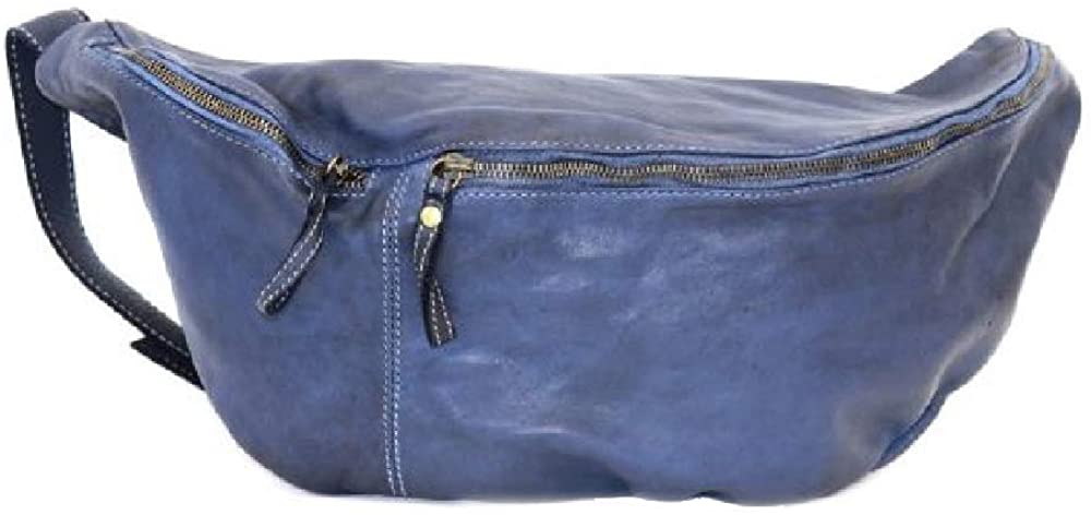 BZNA Bag Luigi blau Italy Designer Gürteltasche Bauchtasche Fanny Bag Umhängetasche Schultertasche Tasche Leder Shopper Neu - B Z N A