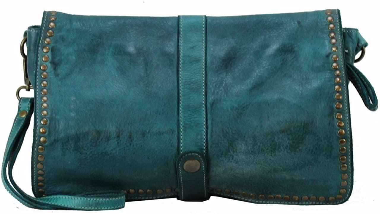 BZNA Bag Luna Petrol Italy Designer Clutch Umhängetasche Ledertasche Damen Handtasche Schultertasche Tasche Leder Shopper Neu