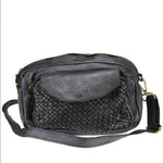 Load image into Gallery viewer, BZNA Bag Macy Grau Italy Designer Clutch Braided Ledertasche Umhängetasche - B Z N A
