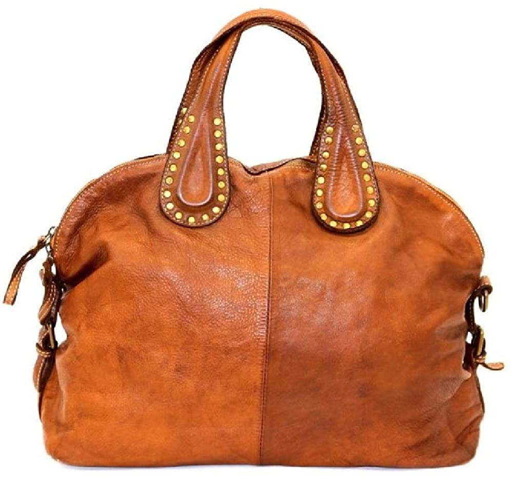 BZNA Bag Madrid cognac Italy Designer Damen Handtasche Schultertasche Tasche Leder Shopper Neu - B Z N A