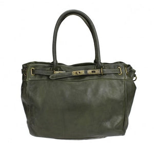 BZNA Bag Malva Grün verde vintage Italy Designer Business Damen Handtasche Leder - B Z N A