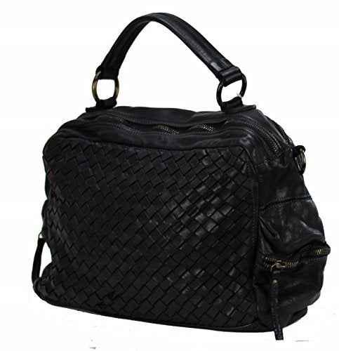 BZNA Bag Marie nero sheep Italy Designer Damen Handtasche Schultertasche Tasche Schafsleder Shopper Neu