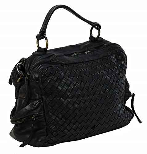 BZNA Bag Marie nero sheep Italy Designer Damen Handtasche Schultertasche Tasche Schafsleder Shopper Neu