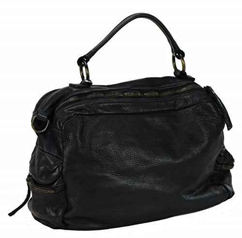 BZNA Bag Marie nero sheep Italy Designer Damen Handtasche Schultertasche Tasche Schafsleder Shopper Neu