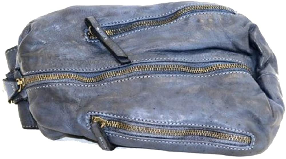 BZNA Bag Martin blau Italy Designer Gürteltasche Bauchtasche Fanny Bag Umhängetasche Schultertasche Tasche Leder Shopper Neu - B Z N A