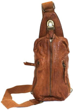 Load image into Gallery viewer, BZNA Bag Martin cognac Italy Designer Gürteltasche Bauchtasche Fanny Bag Umhängetasche Schultertasche Tasche Leder Shopper Neu - B Z N A
