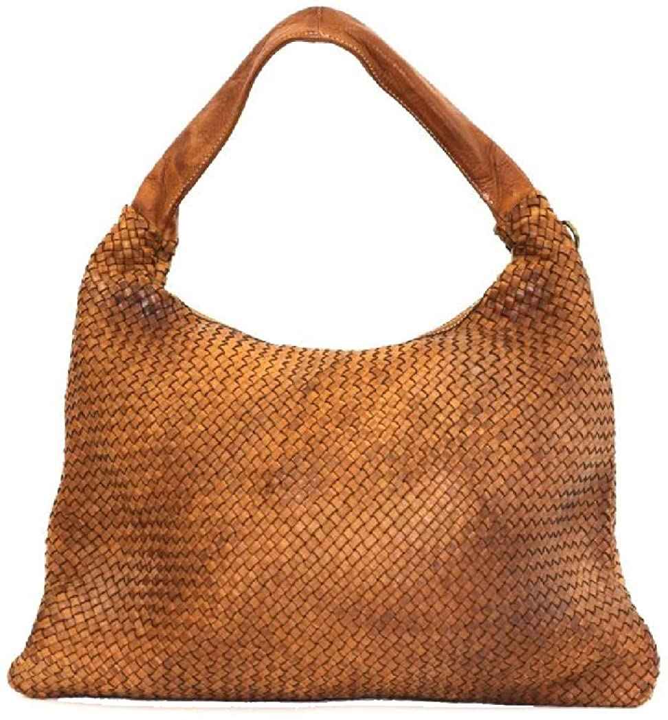 BZNA Bag Mattia cognac Braun Italy Designer Damen Handtasche Schultertasche Tasche Leder Shopper Neu