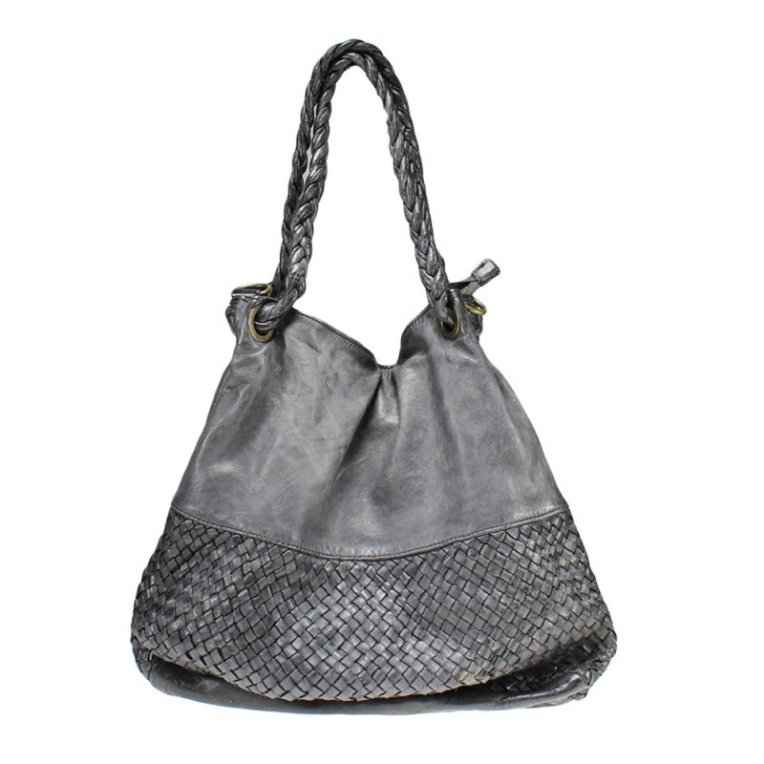 BZNA Bag May Grau Italy Designer Damen Handtasche Tasche Schafsleder Shopper