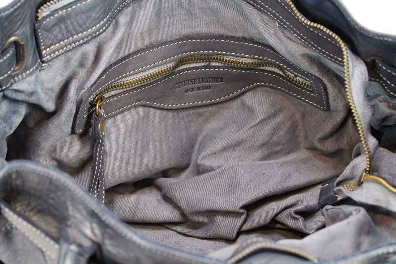 BZNA Bag Mila Mittelblau vintage Italy Designer Business Damen Handtasche Ledertasche Schultertasche Tasche Leder Shopper Neu