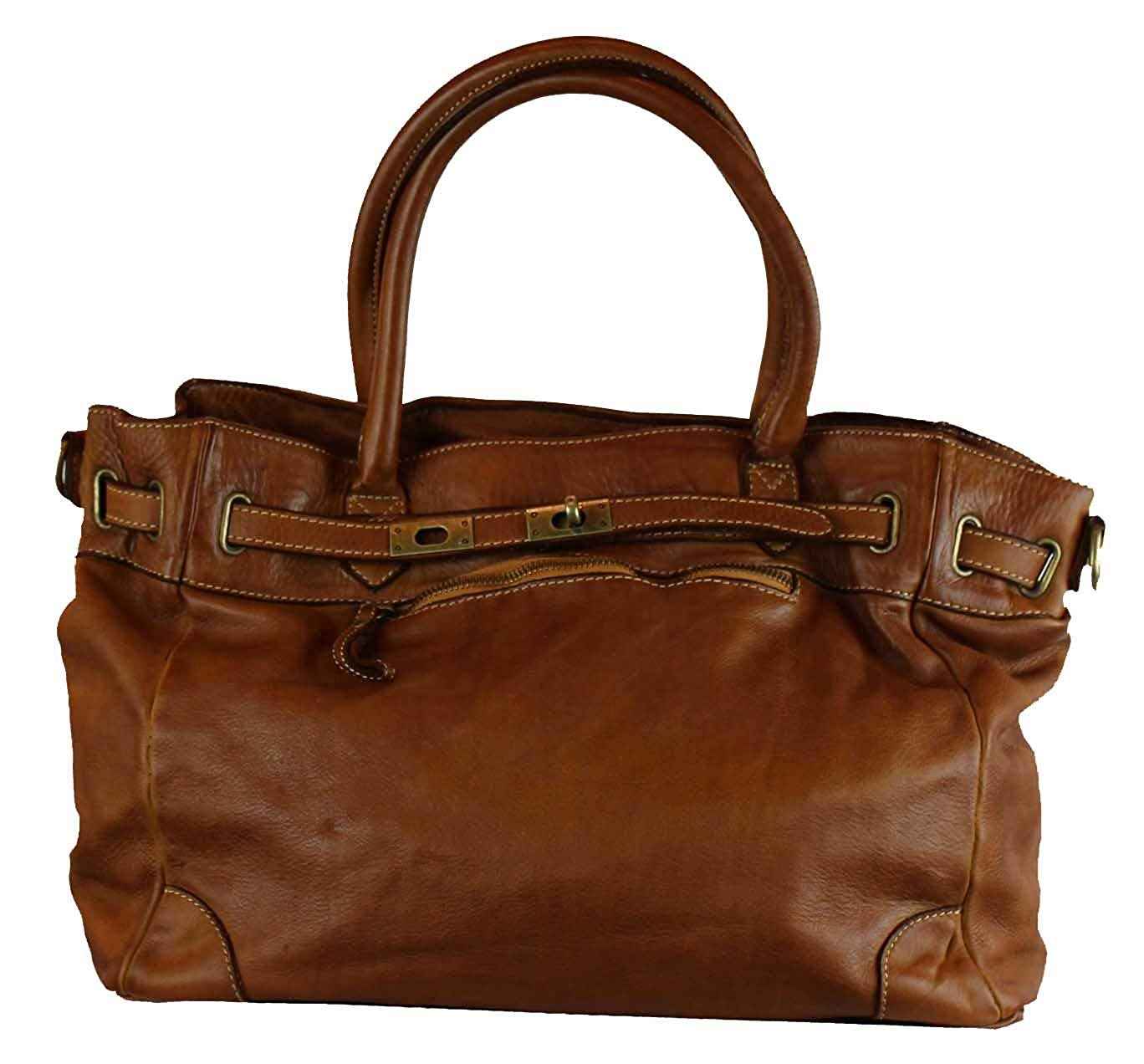 BZNA Bag Mila cognac vintage Italy Designer Business Damen Handtasche Ledertasche Schultertasche Tasche Leder Shopper Neu