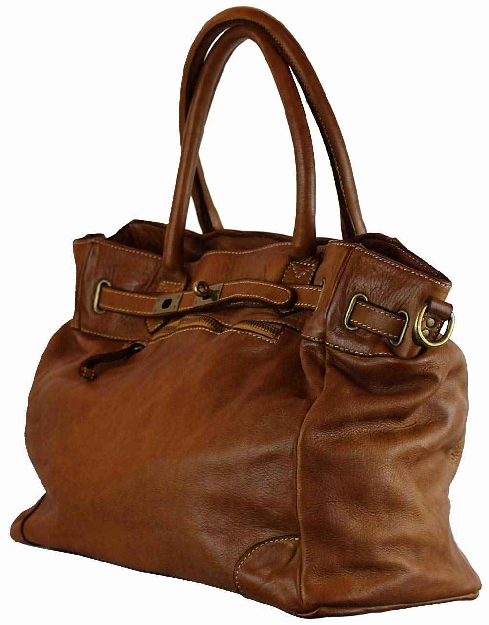 BZNA Bag Mila cognac vintage Italy Designer Business Damen Handtasche Ledertasche Schultertasche Tasche Leder Shopper Neu