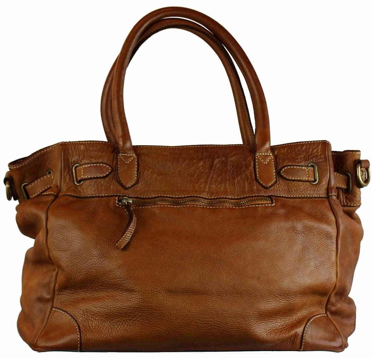 BZNA Bag Mila cognac vintage Italy Designer Business Damen Handtasche Ledertasche Schultertasche Tasche Leder Shopper Neu