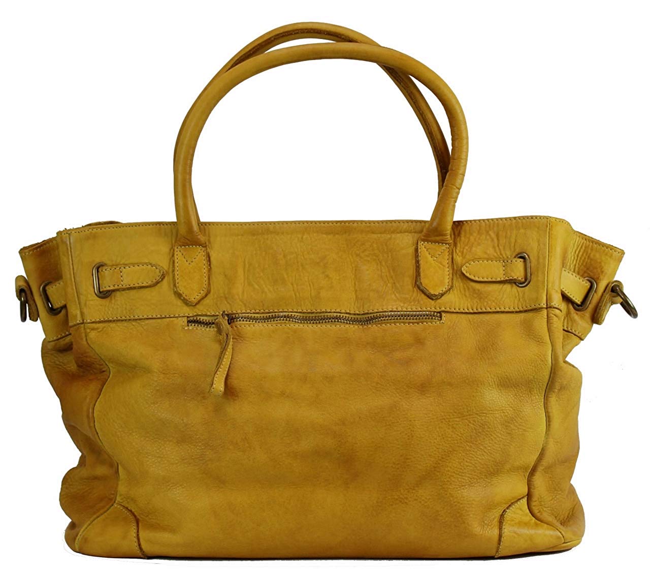 BZNA Bag Mila Gelb giallo vintage Italy Designer Business Damen Handtasche Ledertasche Schultertasche Tasche Leder Shopper Neu - B Z N A