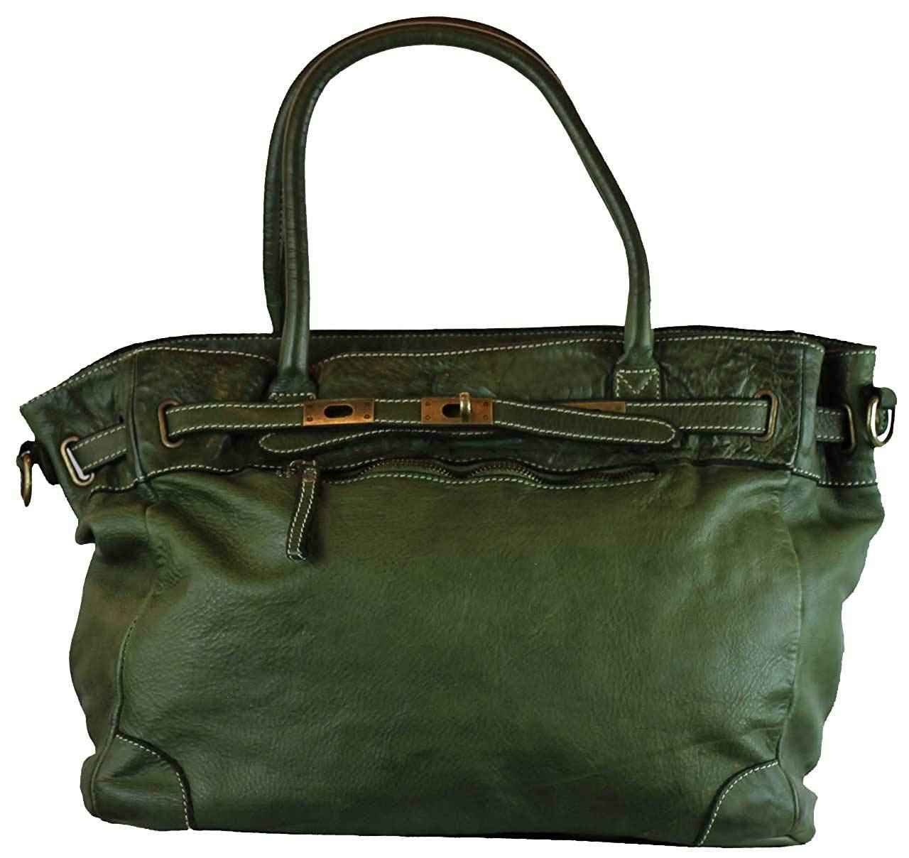 BZNA Bag Mila Grün verde vintage Italy Designer Business Damen Handtasche Ledertasche Schultertasche Tasche Leder Shopper Neu