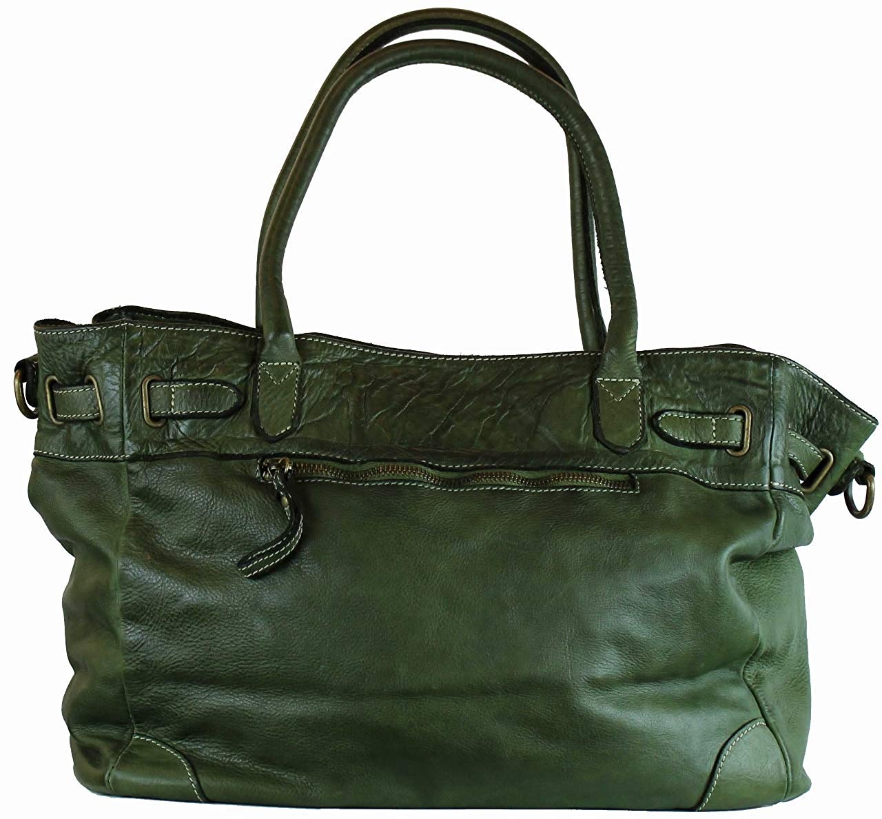 BZNA Bag Mila Grün verde vintage Italy Designer Business Damen Handtasche Ledertasche Schultertasche Tasche Leder Shopper Neu - B Z N A