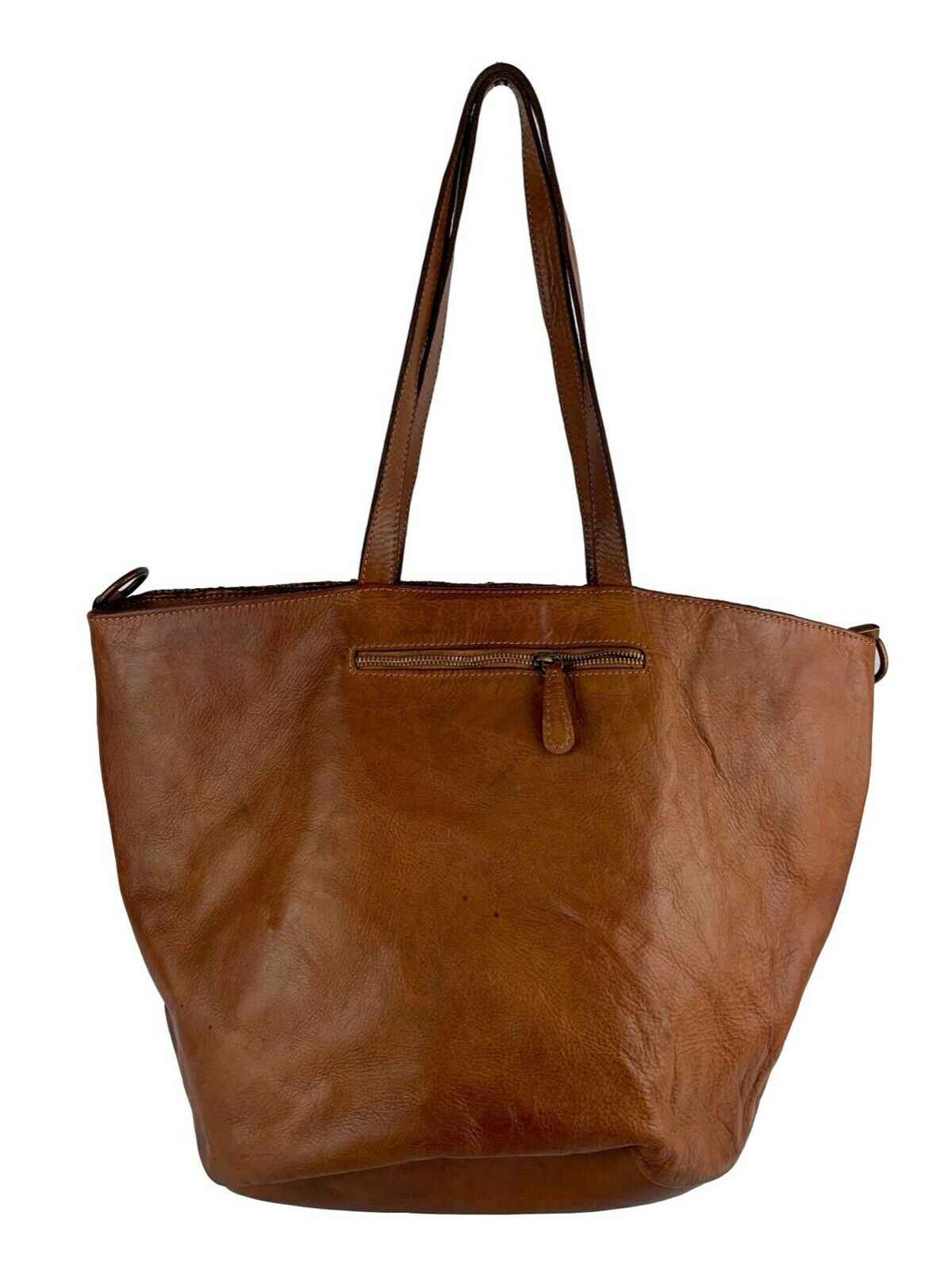 BZNA Bag Misa Cognac Italy Vintage Schultertasche Designer Handtasche Leder