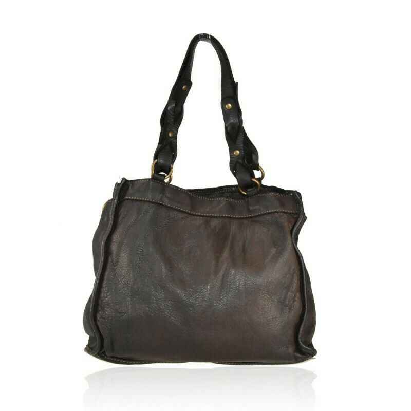 BZNA Bag Paris Braun  Italy Designer Beutel Umhängetasche Damen Handtasche Leder