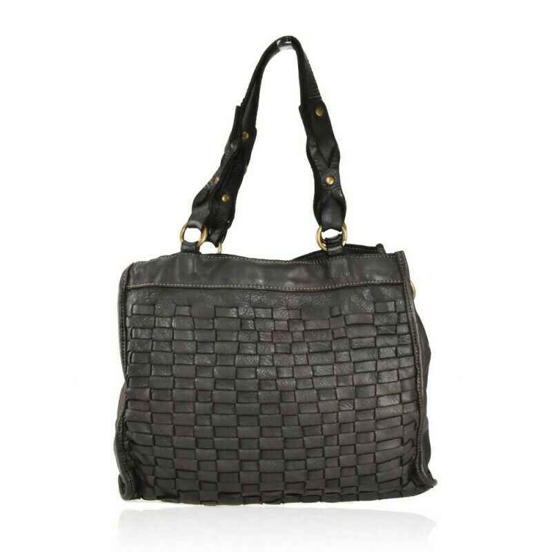 BZNA Bag Paris Braun  Italy Designer Beutel Umhängetasche Damen Handtasche Leder
