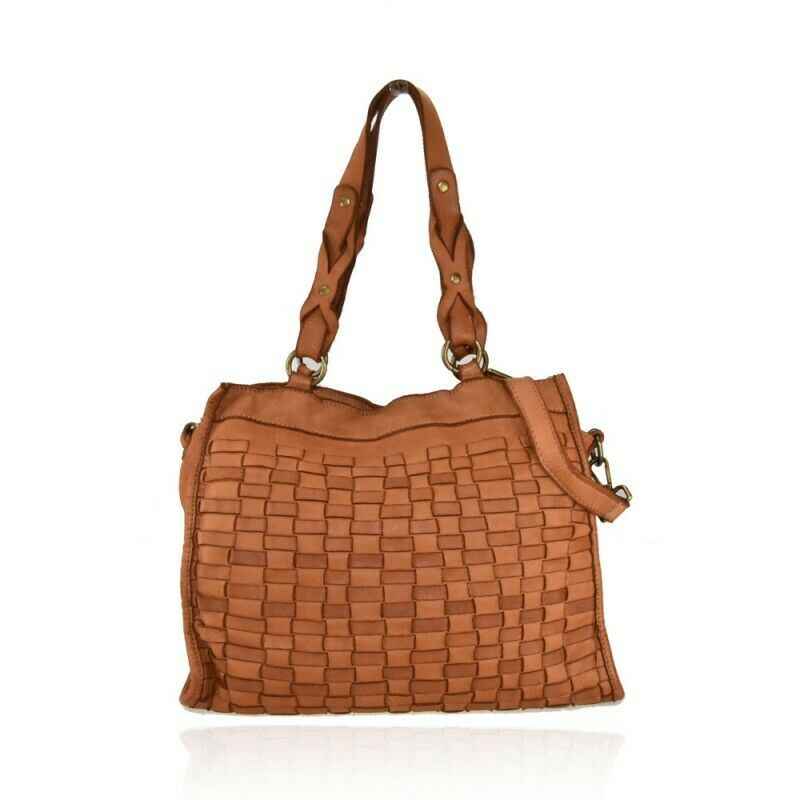 BZNA Bag Paris Cognac Italy Designer Beutel Umhängetasche Damen Handtasche Leder