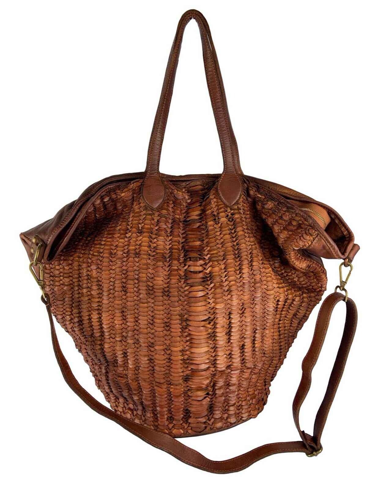 BZNA Bag Patti Cognac Italy Vintage Schultertasche Designer Handtasche Leder