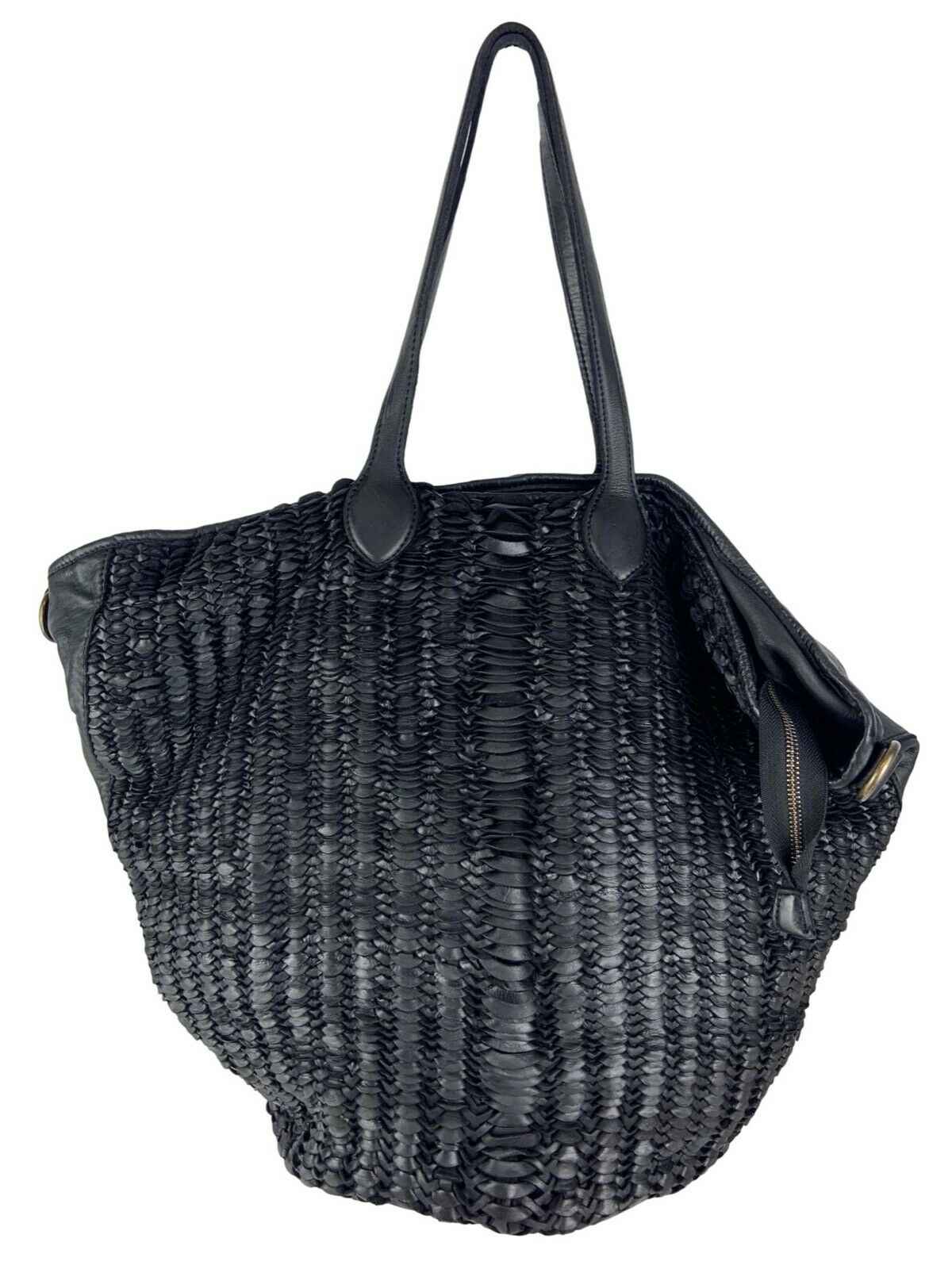 BZNA Bag Patti Schwarz Italy Vintage Schultertasche Designer Handtasche Leder