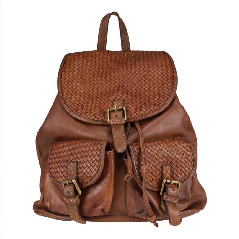 BZNA Bag Petra cognac Backpacker Designer Rucksack Damentasche Schultertasche - B Z N A