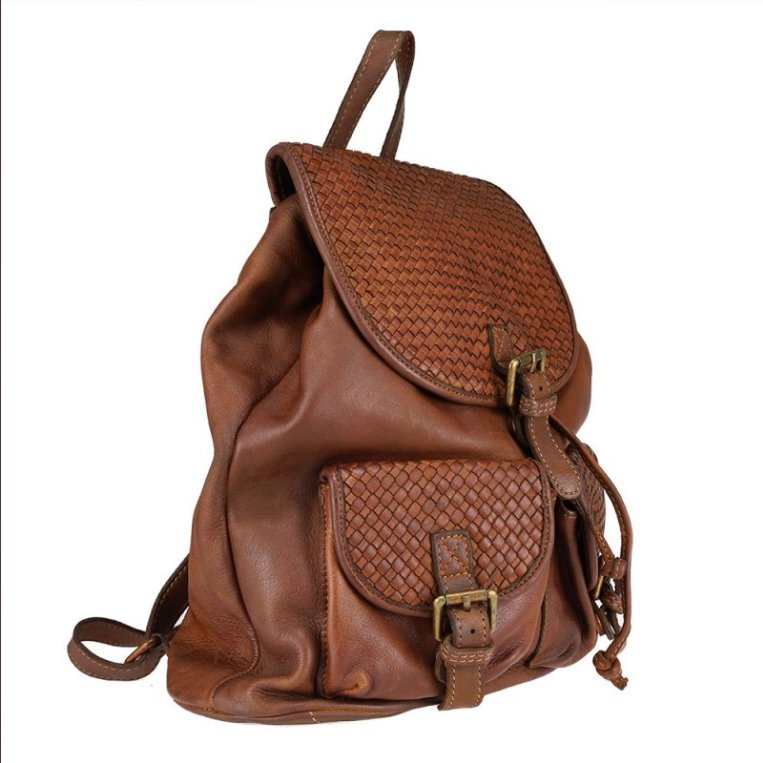 BZNA Bag Petra cognac Backpacker Designer Rucksack Damentasche Schultertasche - B Z N A