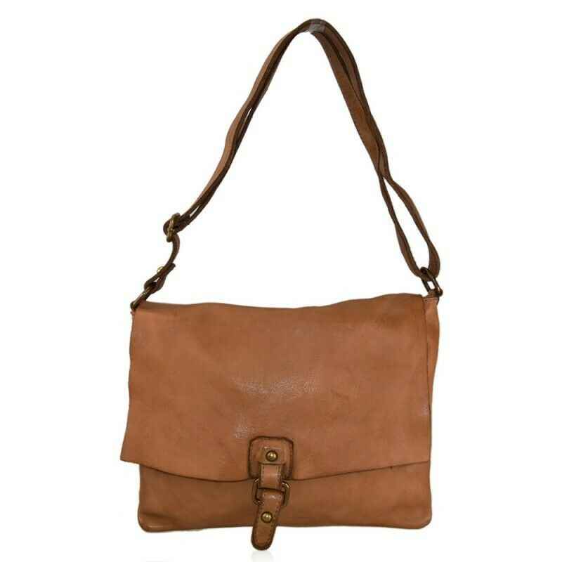 BZNA Bag Pina Cognac Italy Designer Messenger Damen Handtasche Schultertasche