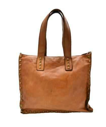 BZNA Bag Pluto Cognac Italy Designer Umhängetasche Damen Handtasche Leder