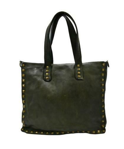 BZNA Bag Pluto Grün Italy Designer Beutel Umhängetasche Damen Handtasche Leder - B Z N A