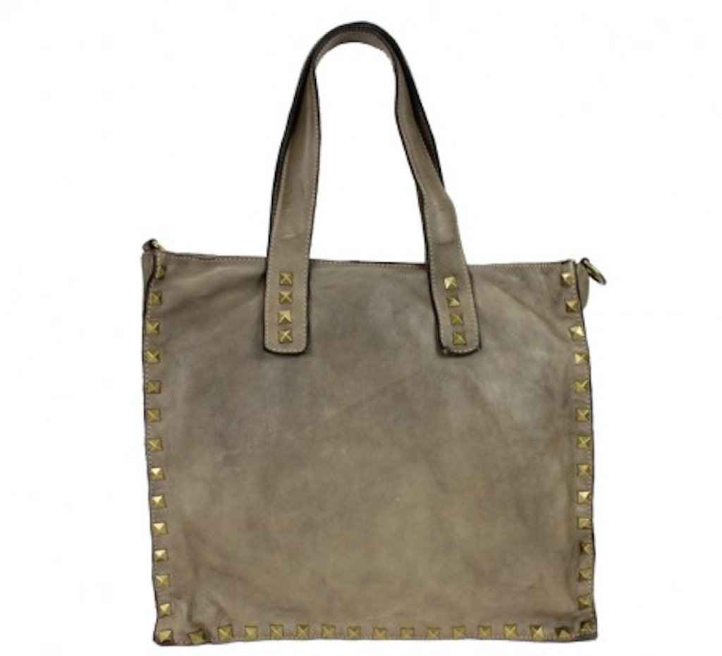 BZNA Bag Pluto Taupe Italy Designer Umhängetasche Damen Handtasche Leder