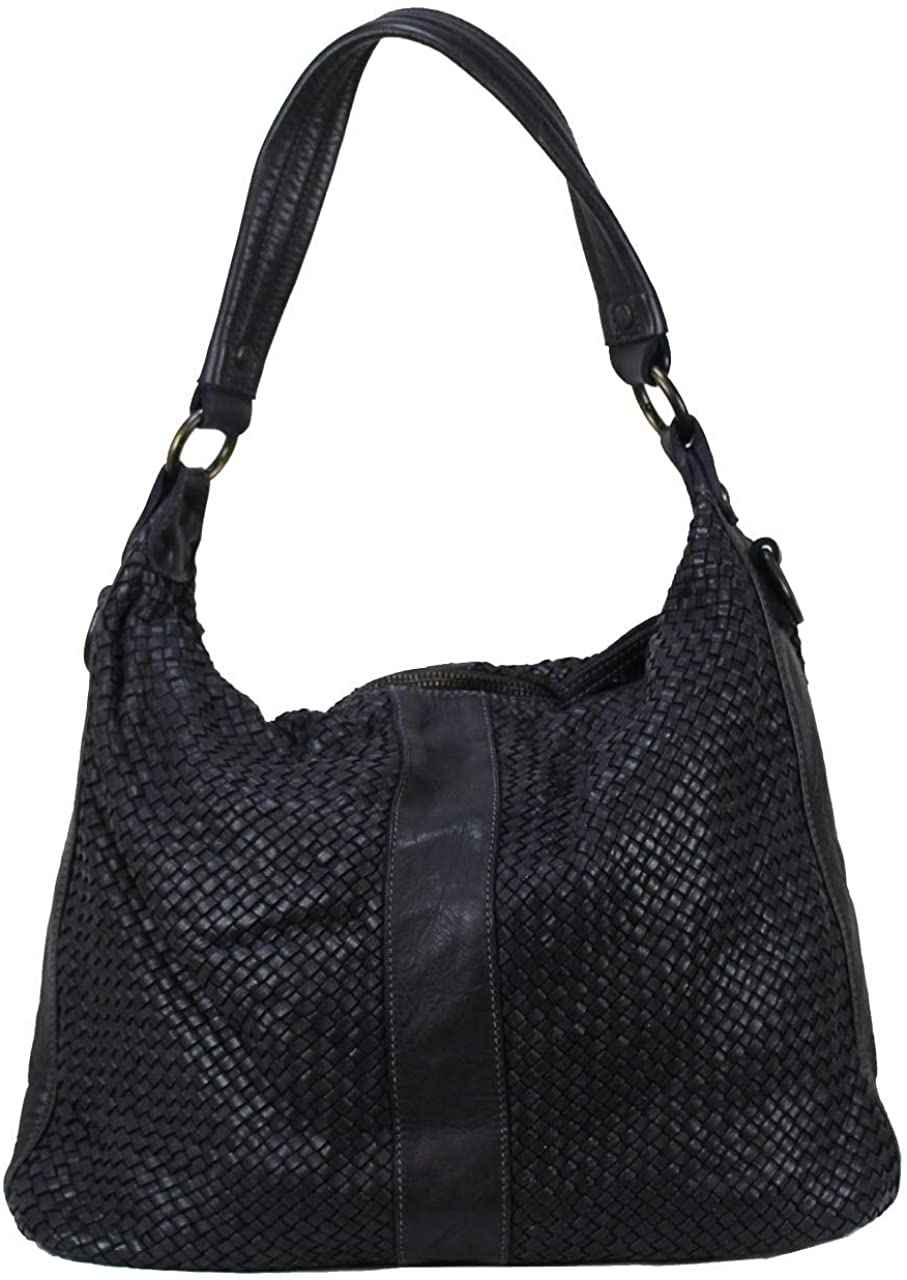 BZNA Bag Reneka Schwarz Italy Designer Shopper Handtasche Schultertasche Leder Neu
