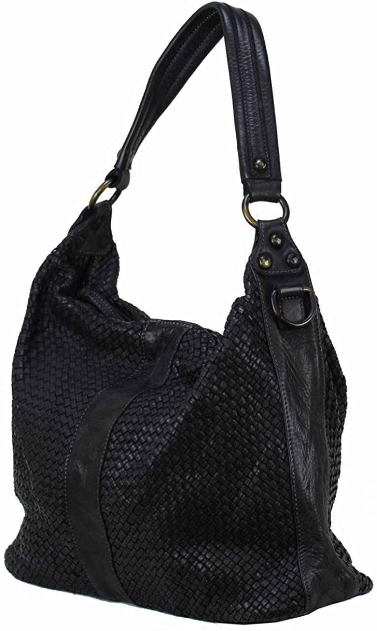 BZNA Bag Reneka Schwarz Italy Designer Shopper Handtasche Schultertasche Leder Neu