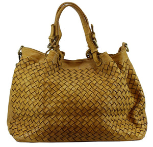 BZNA Bag Rene gelb giallo Italy Designer geflochten Damen Handtasche Schultertasche Tasche Schafsleder Shopper Neu - B Z N A