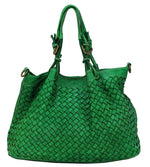 Load image into Gallery viewer, BZNA Bag Rene Grün green Italy Designer geflochten Damen Handtasche Schultertasche Tasche Schafsleder Shopper Neu - B Z N A
