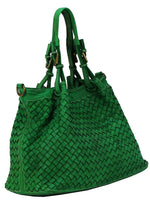 Load image into Gallery viewer, BZNA Bag Rene Grün green Italy Designer geflochten Damen Handtasche Schultertasche Tasche Schafsleder Shopper Neu - B Z N A
