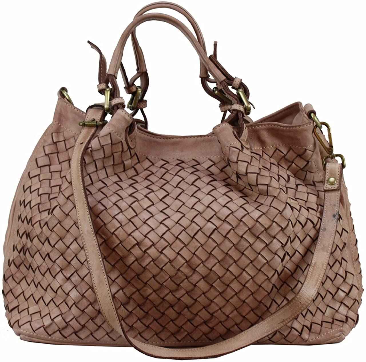 BZNA Bag Rene rose alt rosa Italy Designer geflochten Damen Handtasche Schultertasche Tasche Shopper Neu