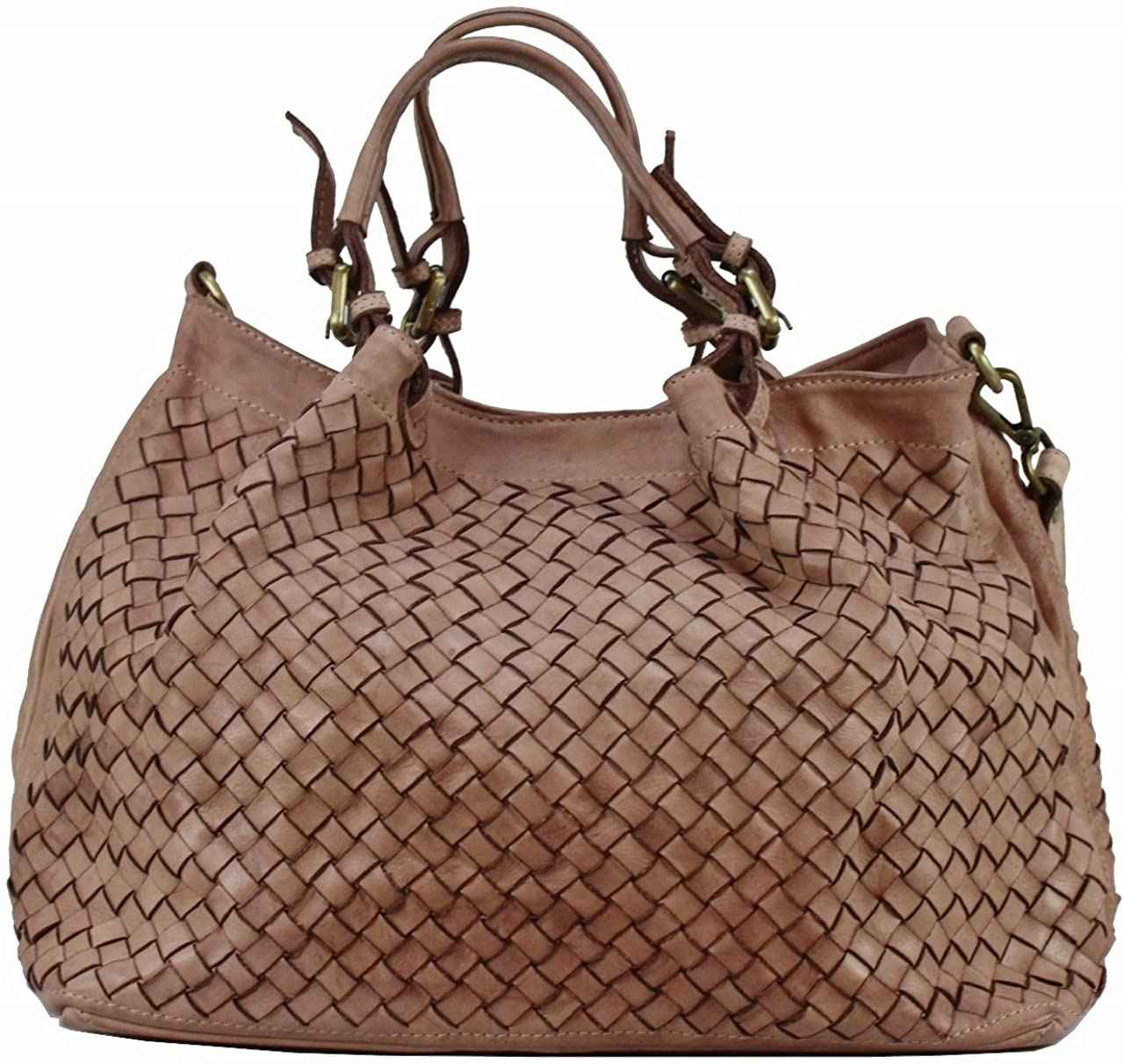 BZNA Bag Rene rose alt rosa Italy Designer geflochten Damen Handtasche Schultertasche Tasche Shopper Neu