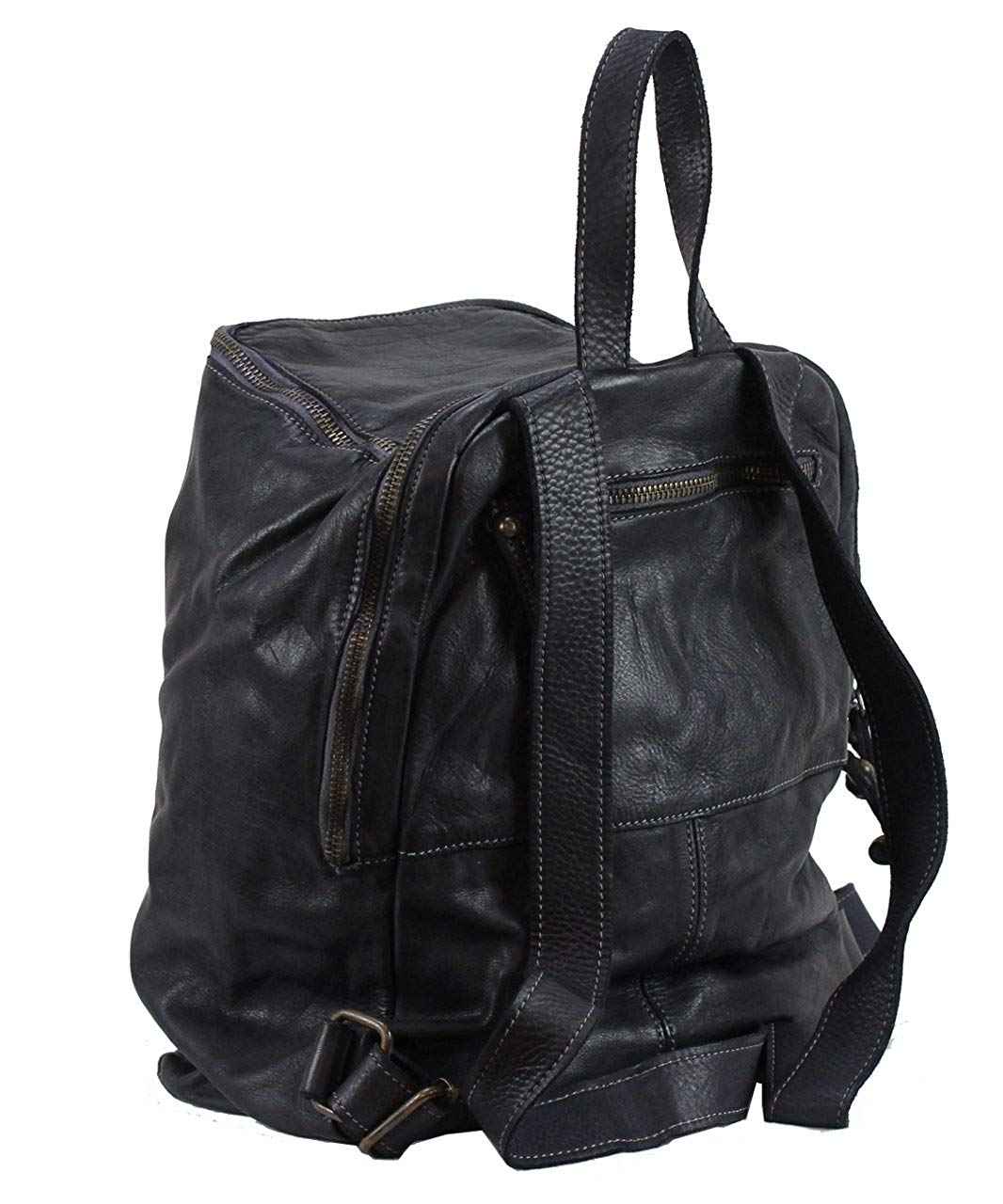 BZNA Bag Richie nero Backpacker Designer Rucksack Damenhandtasche Schultertasche Leder Nappa sheep ItalyNeu